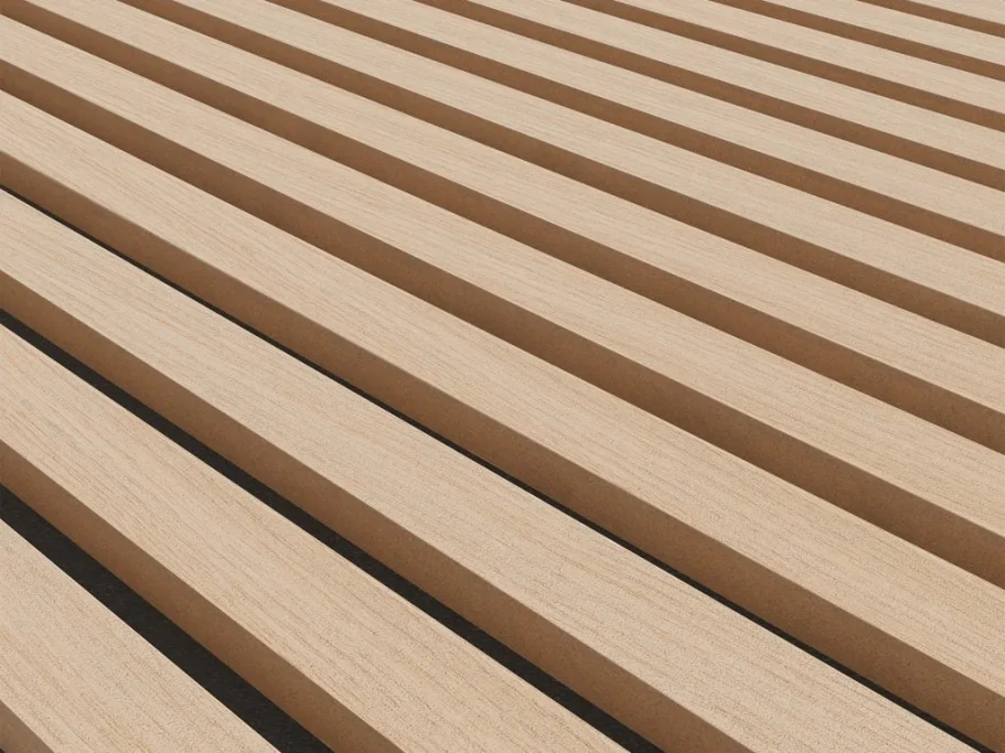 Planches de bois disposées en parallèle avec un fini lisse et clair.